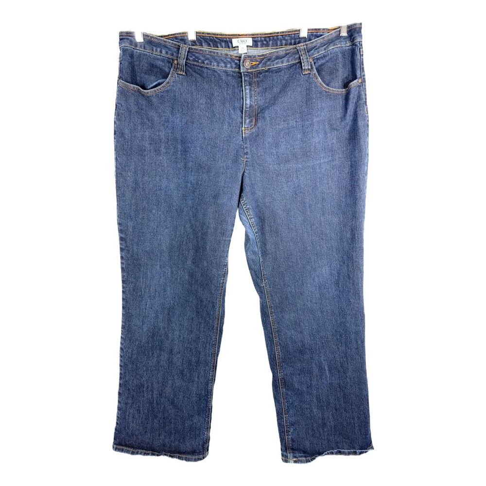 Cato Plus Size 24W Jeans Straight Leg Blue Denim Stretch High Rise Womens‎ 867